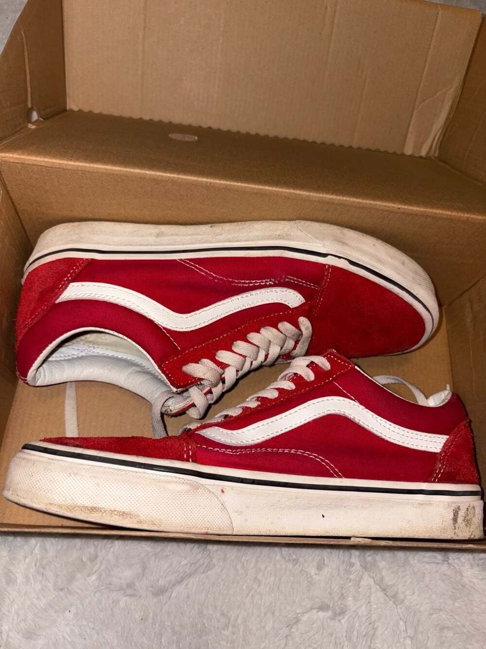 Vans Old Skool Racing Red/True White Skate Shoes